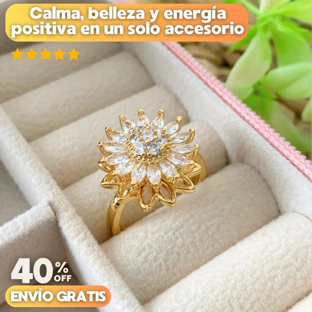 Drehbarer Sonnenblumen-Ring® | Vergoldet + Geschenkbox